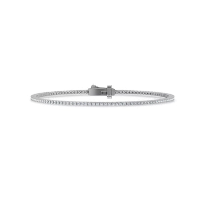 Nuit D’Or 1 CTW Natural Diamond Four-Prong Straight Tennis Bracelet in white gold, view 2