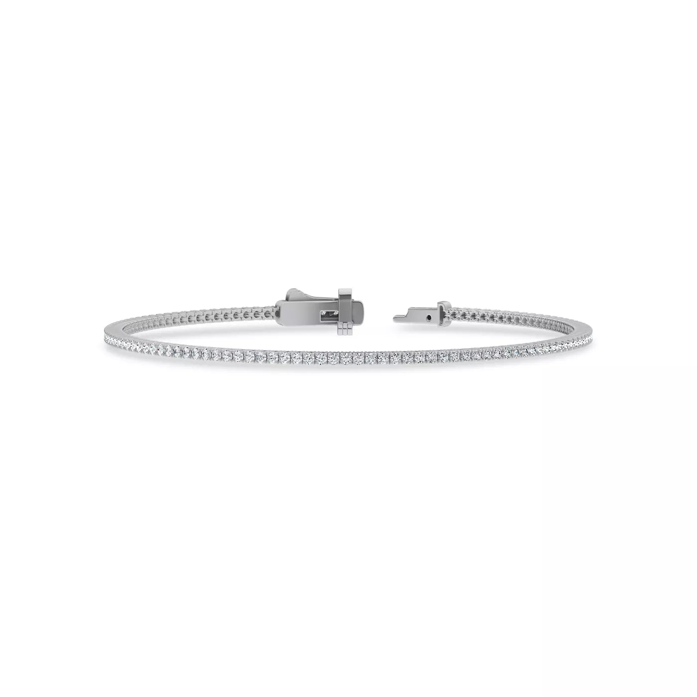 Nuit D’Or 1 CTW Natural Diamond Four-Prong Straight Tennis Bracelet in white gold, view 3