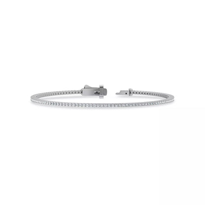 Nuit D’Or 1 CTW Natural Diamond Four-Prong Straight Tennis Bracelet in white gold, view 3