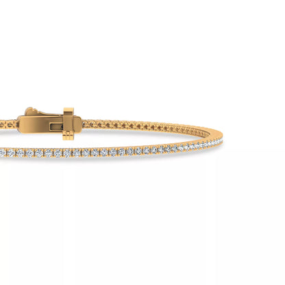 Nuit D’Or 1 CTW Natural Diamond Four-Prong Straight Tennis Bracelet in yellow gold, view 1