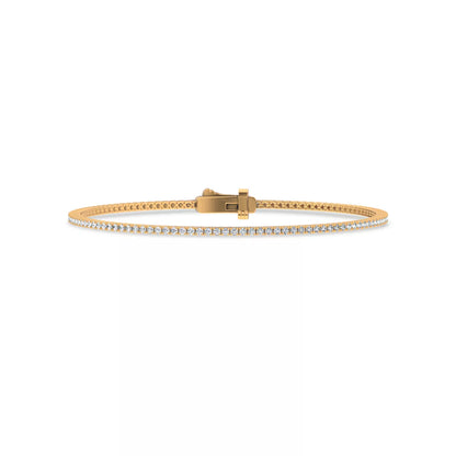 Nuit D’Or 1 CTW Natural Diamond Four-Prong Straight Tennis Bracelet in yellow gold, view 2