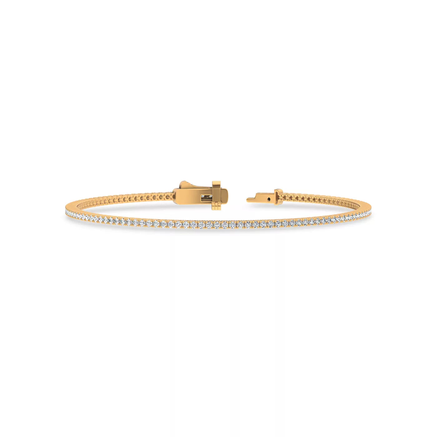 Nuit D’Or 1 CTW Natural Diamond Four-Prong Straight Tennis Bracelet in yellow gold, view 3
