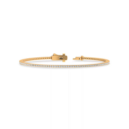 Nuit D’Or 1 CTW Natural Diamond Four-Prong Straight Tennis Bracelet in yellow gold, view 3