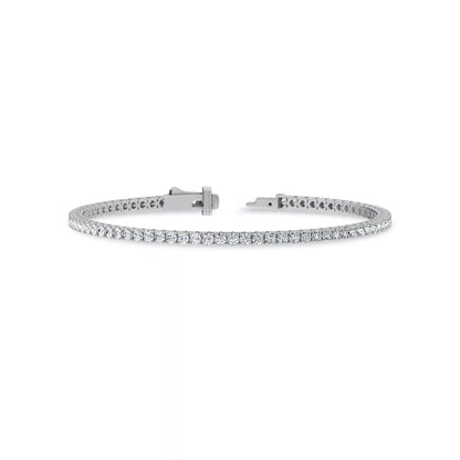 Nuit D’Or 2 CTW Natural Diamond Four-Prong Straight Tennis Bracelet in white gold, view 2