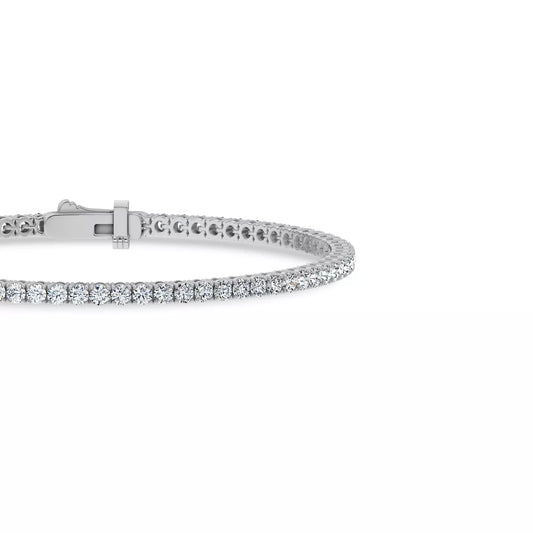 Nuit D’Or 2 CTW Natural Diamond Four-Prong Straight Tennis Bracelet in white gold, view 3