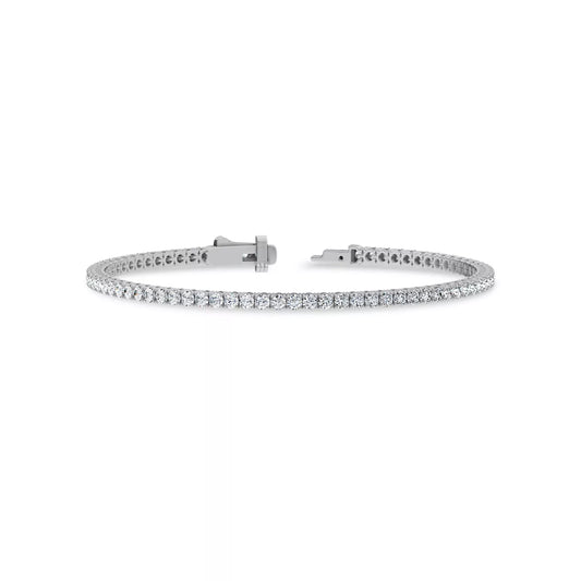Nuit D’Or 3 CTW Natural Diamond Four-Prong Straight Tennis Bracelet in white gold, view 2