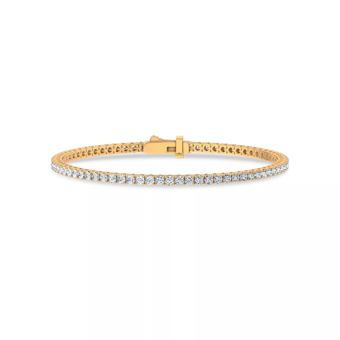 Nuit D’Or 3 CTW Natural Diamond Four-Prong Straight Tennis Bracelet in yellow gold, view 1