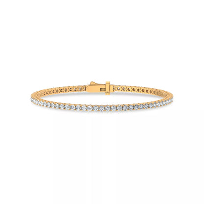 Nuit D’Or 3 CTW Natural Diamond Four-Prong Straight Tennis Bracelet in yellow gold, view 1