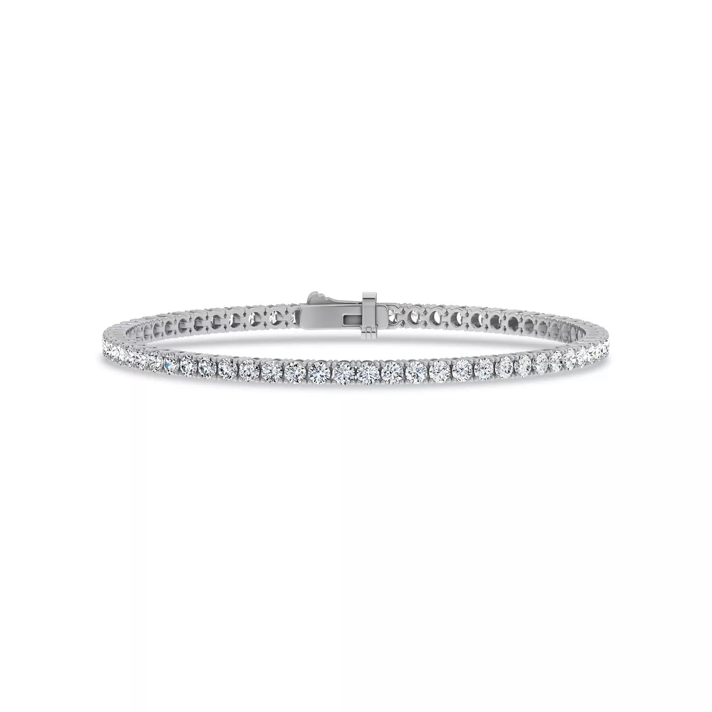 Nuit D’Or 4 CTW Natural Diamond Four-Prong Straight Tennis Bracelet in white gold, view 1