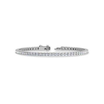 Nuit D’Or 4 CTW Natural Diamond Four-Prong Straight Tennis Bracelet in white gold, view 2