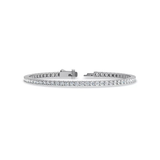 Nuit D’Or 4 CTW Natural Diamond Four-Prong Straight Tennis Bracelet in white gold, view 2