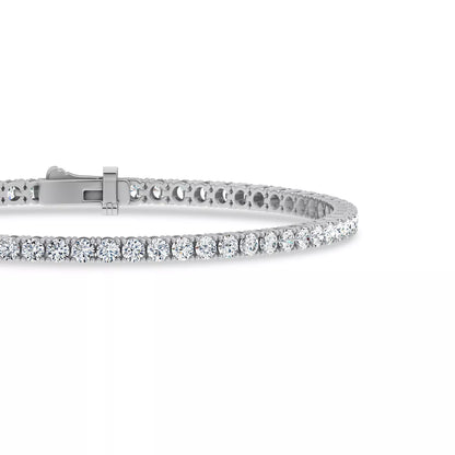 Nuit D’Or 4 CTW Natural Diamond Four-Prong Straight Tennis Bracelet in white gold, view 3