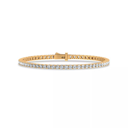 Nuit D’Or 4 CTW Natural Diamond Four-Prong Straight Tennis Bracelet in yellow gold, view 1