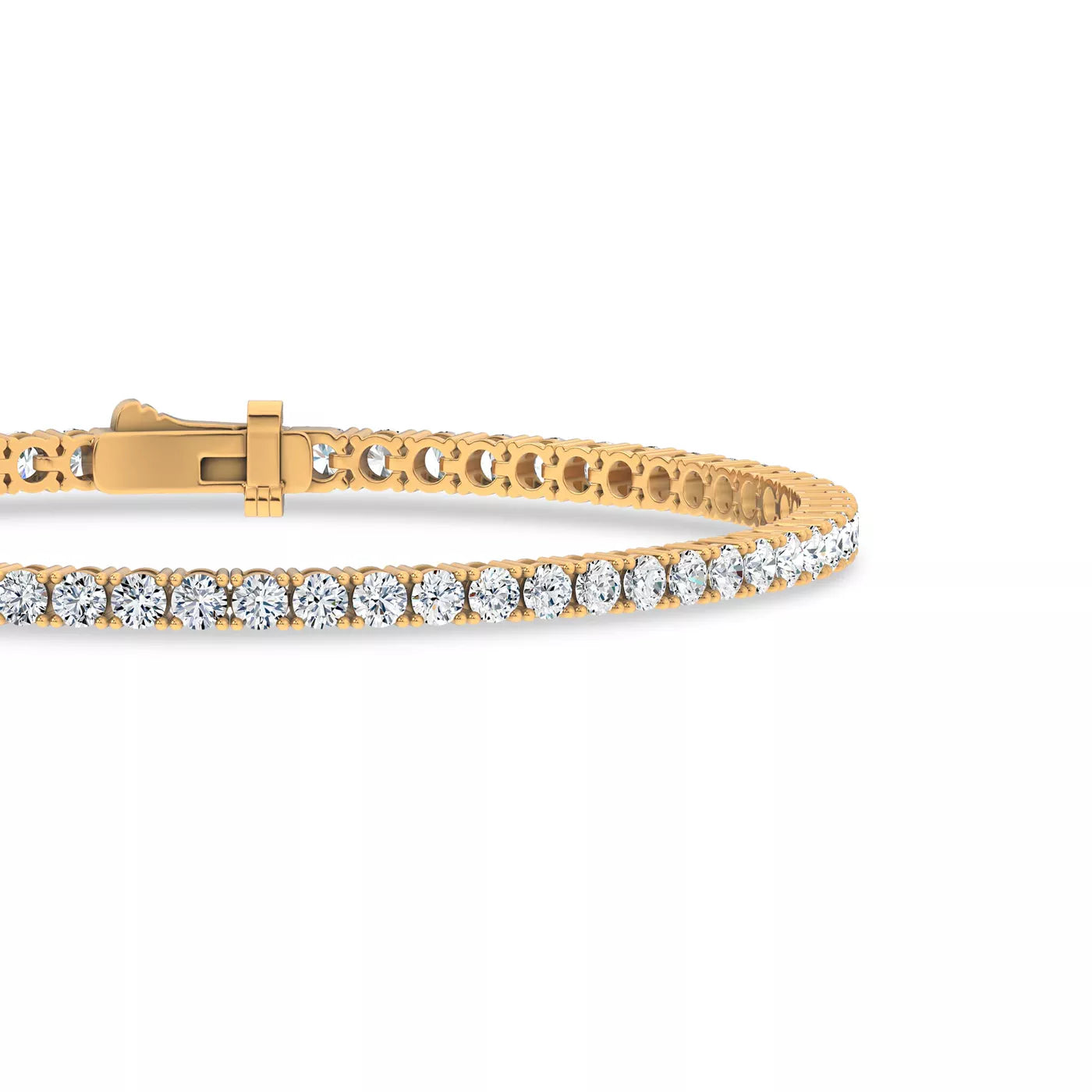 Nuit D’Or 4 CTW Natural Diamond Four-Prong Straight Tennis Bracelet in yellow gold, view 3