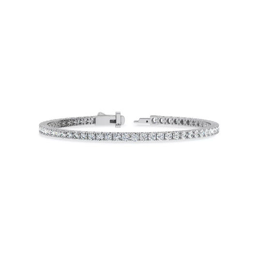 Nuit D’Or 5 CTW Natural Diamond Four-Prong Straight Tennis Bracelet in white gold, view 2