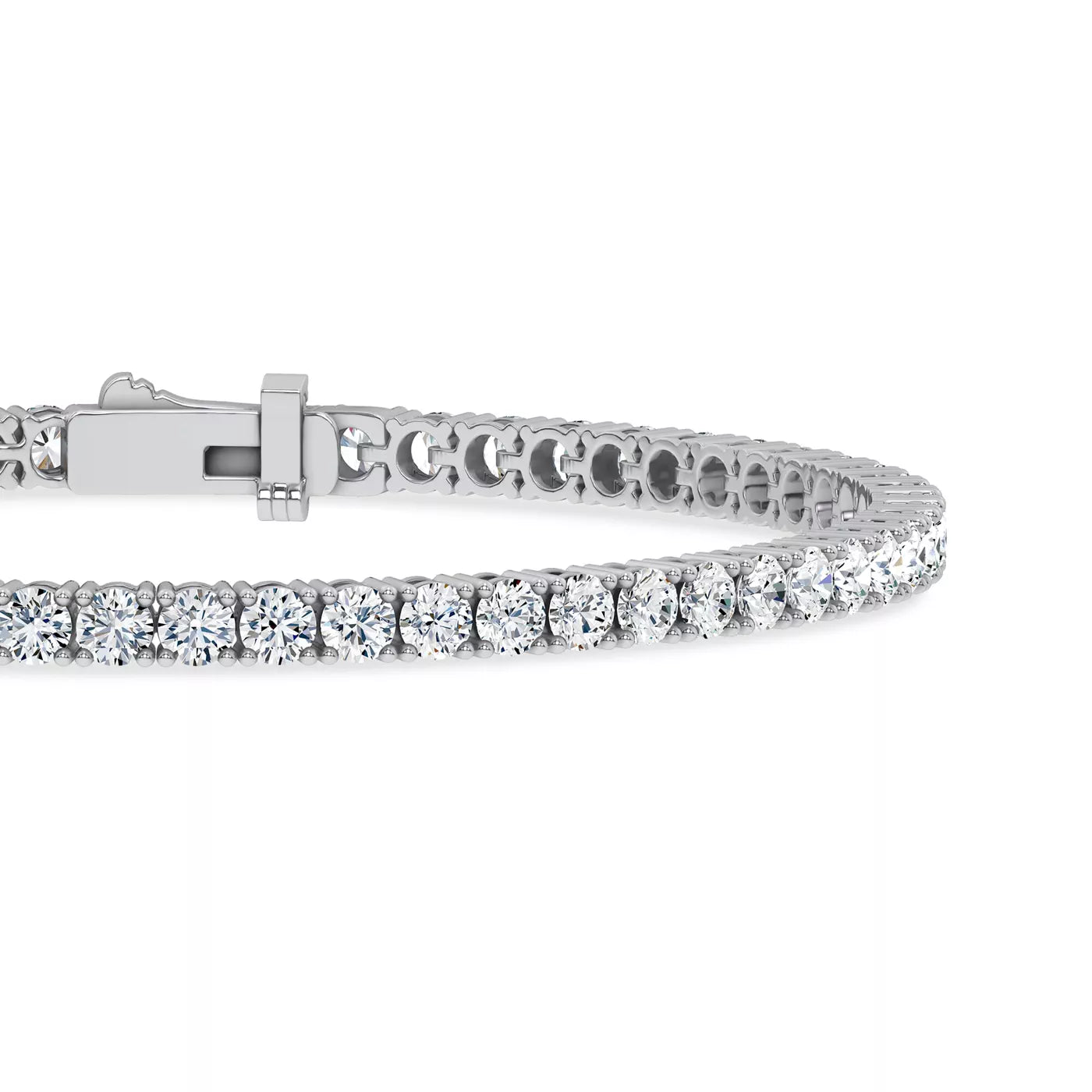 Nuit D’Or 5 CTW Natural Diamond Four-Prong Straight Tennis Bracelet in white gold, view 3