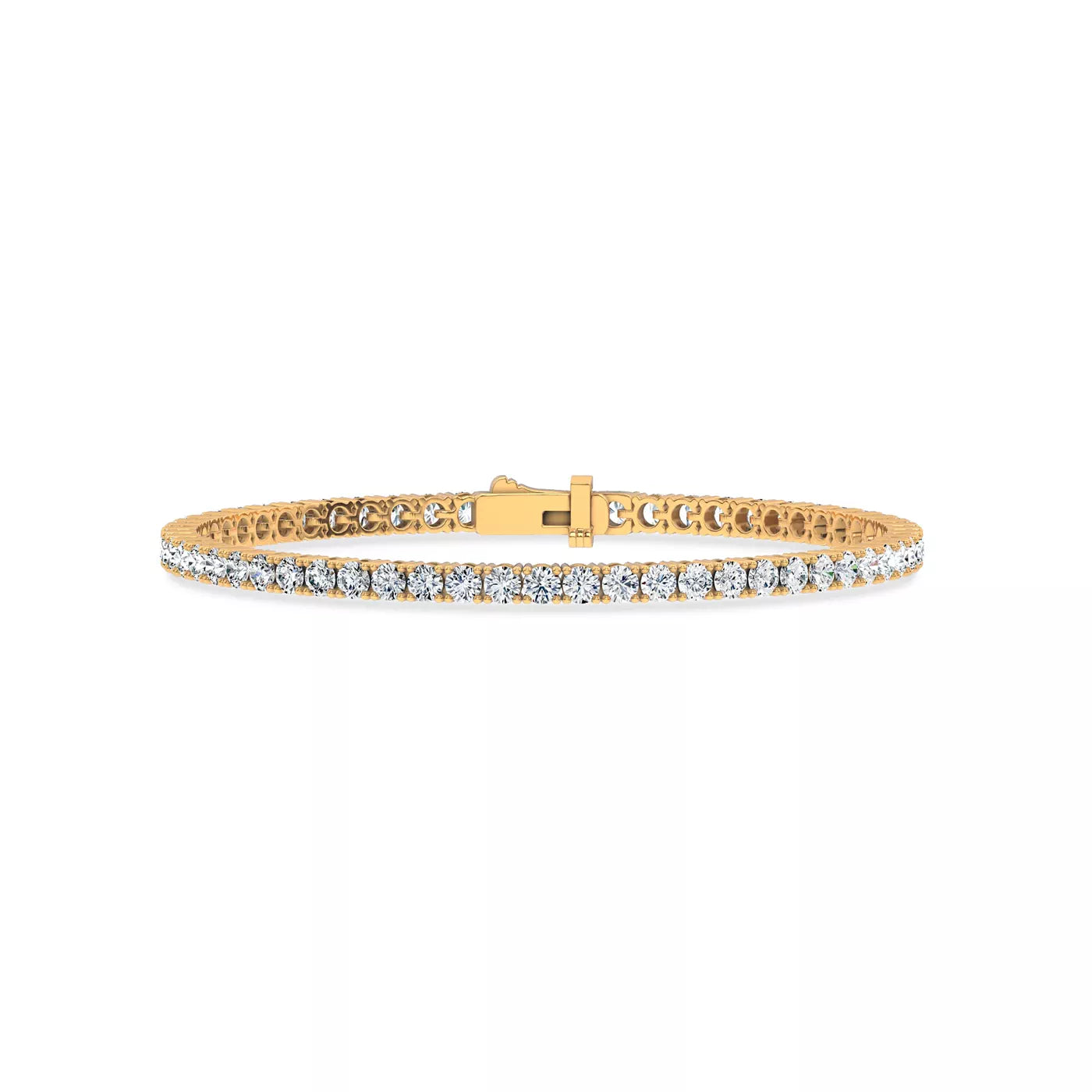 Nuit D’Or 5 CTW Natural Diamond Four-Prong Straight Tennis Bracelet in yellow gold, view 1
