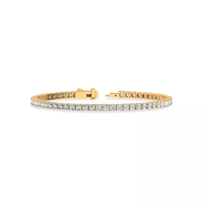 Nuit D’Or 5 CTW Natural Diamond Four-Prong Straight Tennis Bracelet in yellow gold, view 2