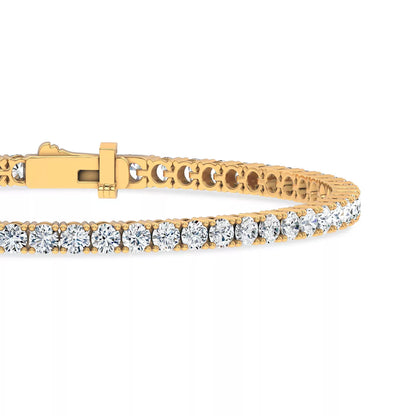 Nuit D’Or 5 CTW Natural Diamond Four-Prong Straight Tennis Bracelet in yellow gold, view 3
