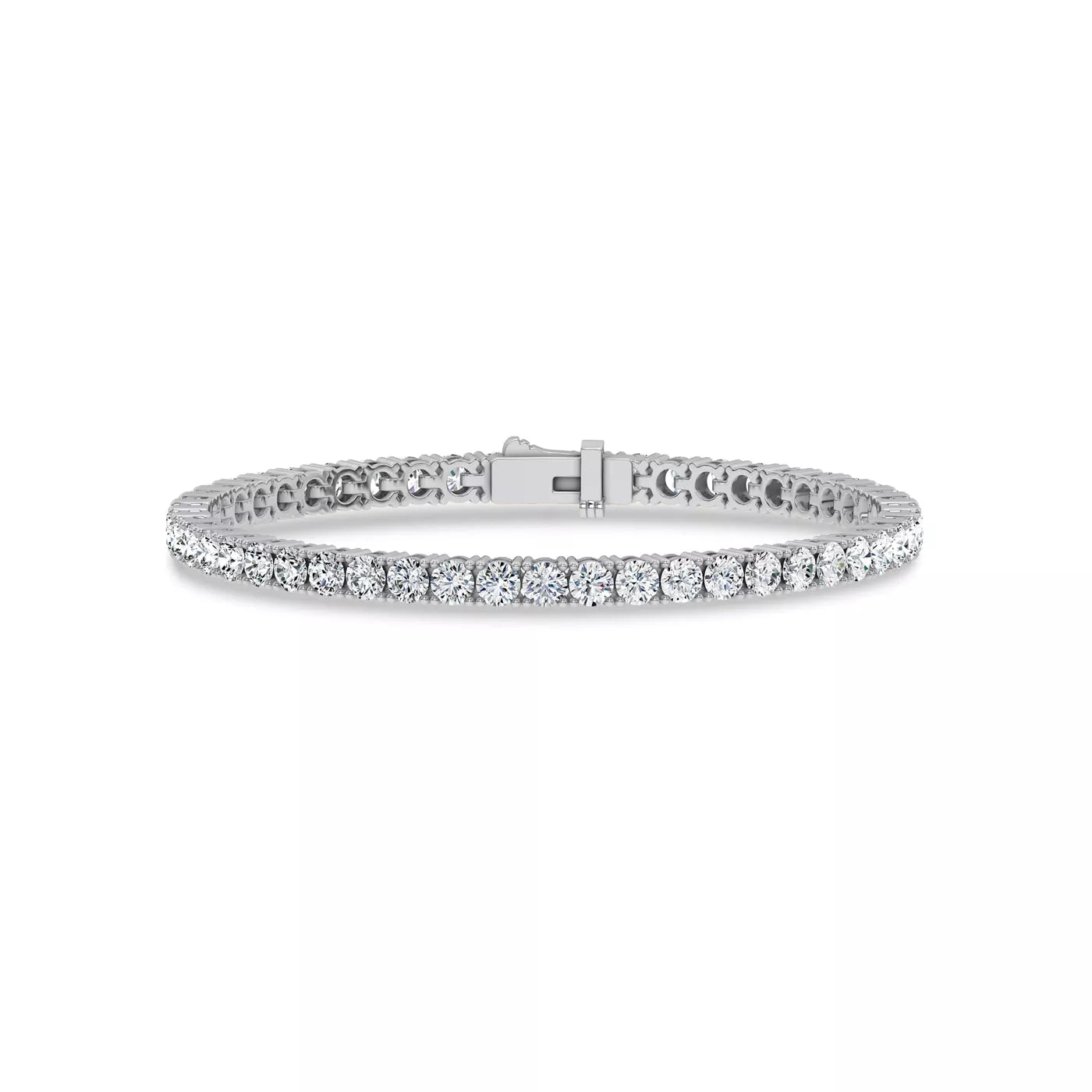 Nuit D’Or 7 CTW Natural Diamond Four-Prong Straight Tennis Bracelet in white gold, view 1