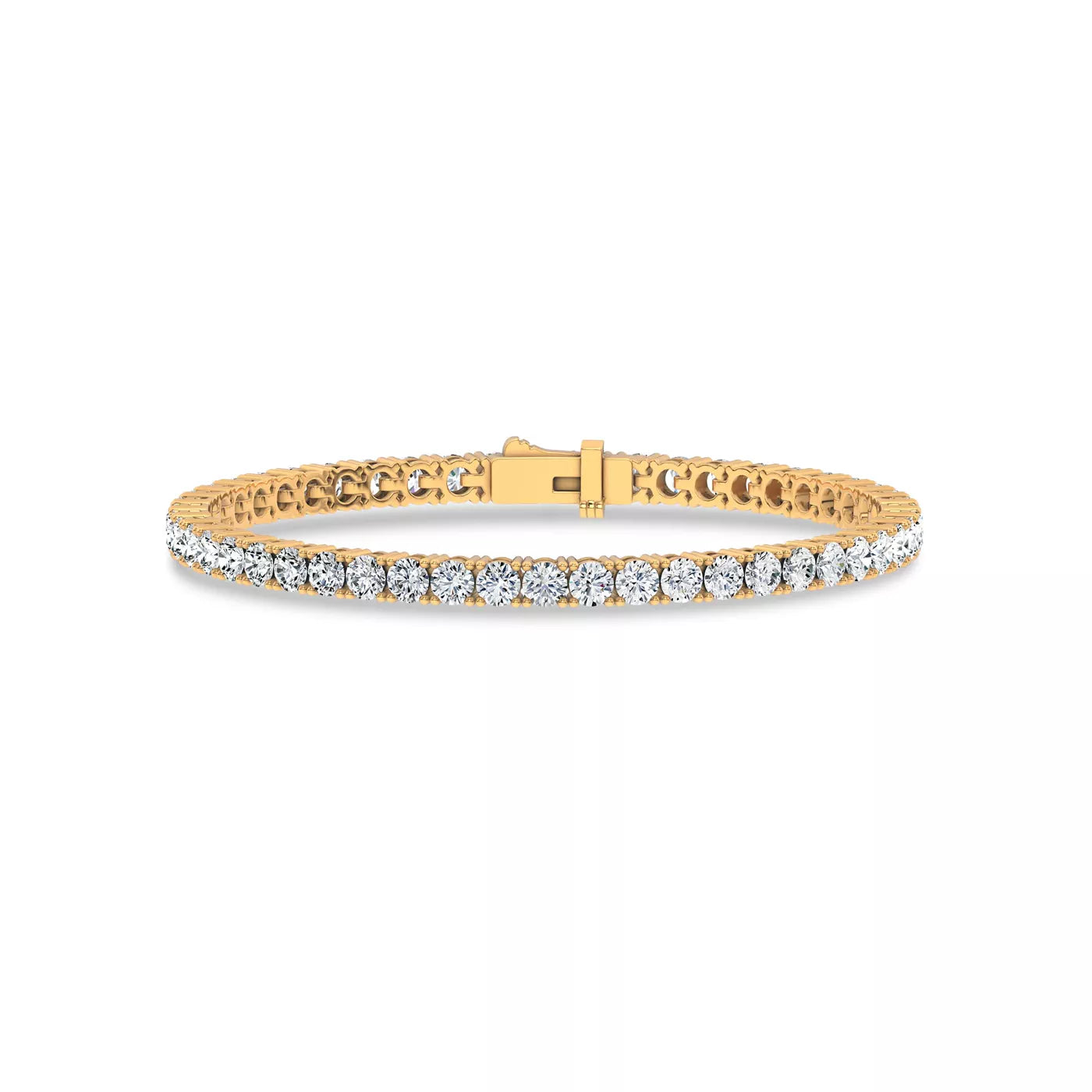 Nuit D’Or 7 CTW Natural Diamond Four-Prong Straight Tennis Bracelet in yellow gold, view 1