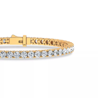 Nuit D’Or 7 CTW Natural Diamond Four-Prong Straight Tennis Bracelet in yellow gold, view 3