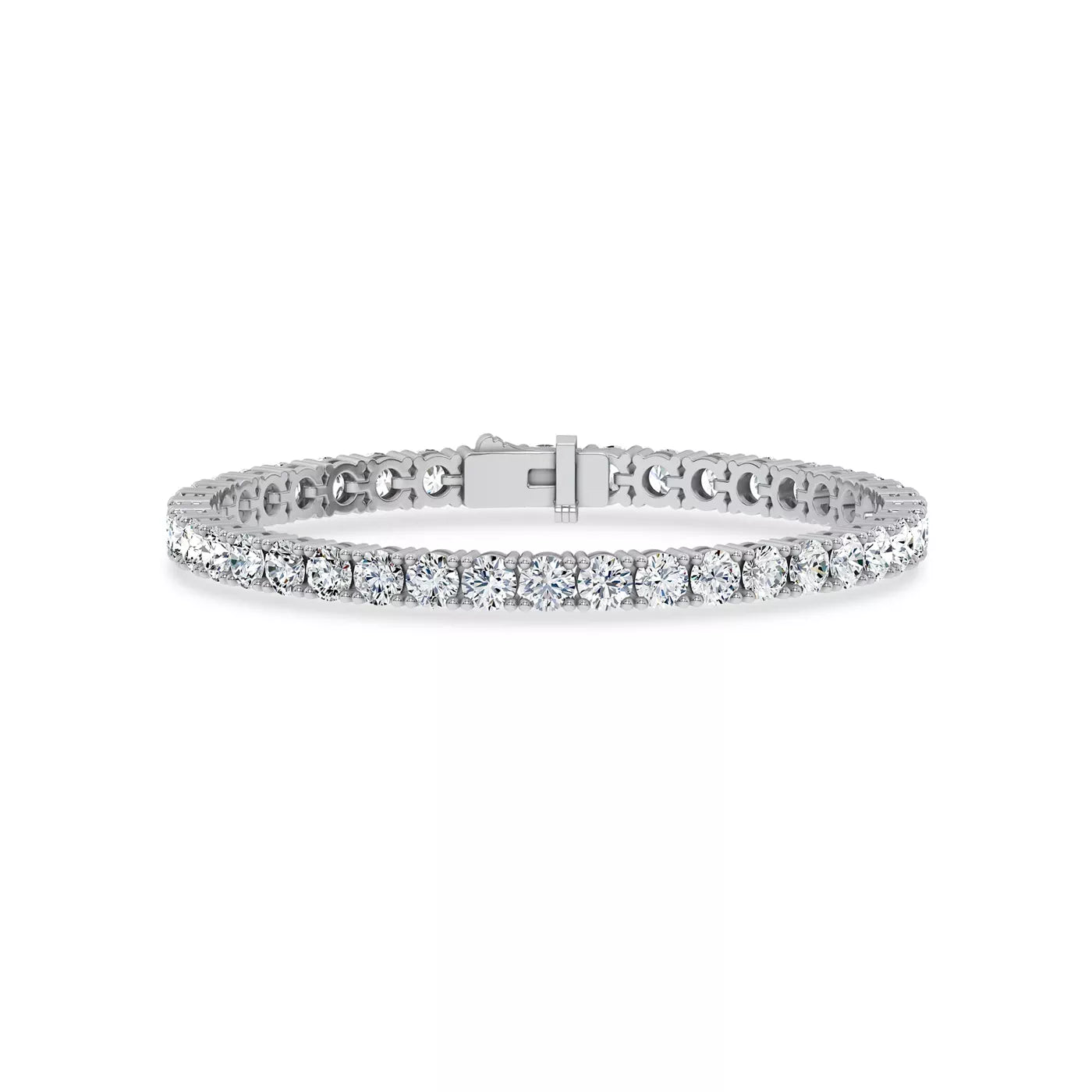 Nuit D’Or 10 CTW Natural Diamond Four-Prong Straight Tennis Bracelet in white gold, view 1