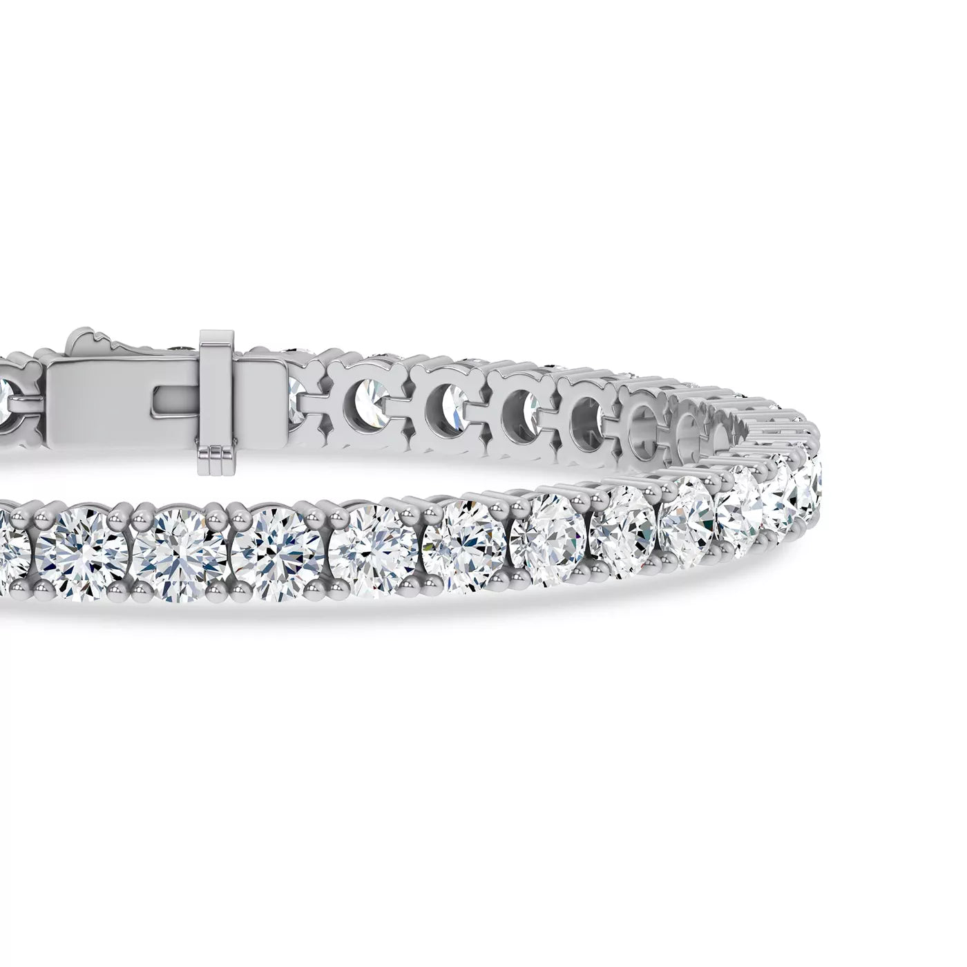 Nuit D’Or 10 CTW Natural Diamond Four-Prong Straight Tennis Bracelet in white gold, view 3