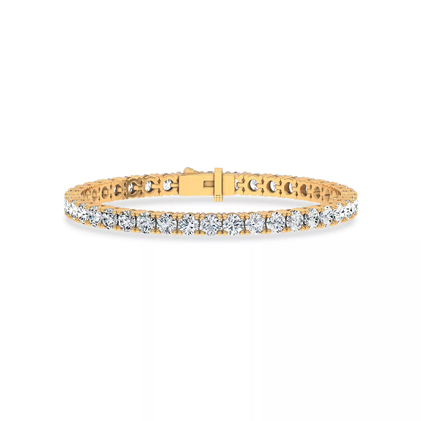 Nuit D’Or 10 CTW Natural Diamond Four-Prong Straight Tennis Bracelet in yellow gold, view 1