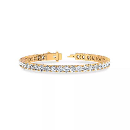 Nuit D’Or 10 CTW Natural Diamond Four-Prong Straight Tennis Bracelet in yellow gold, view 2