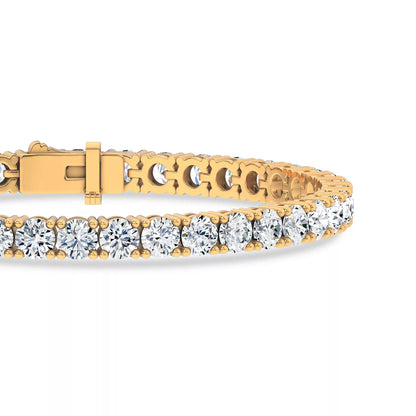 Nuit D’Or 10 CTW Natural Diamond Four-Prong Straight Tennis Bracelet in yellow gold, view 3