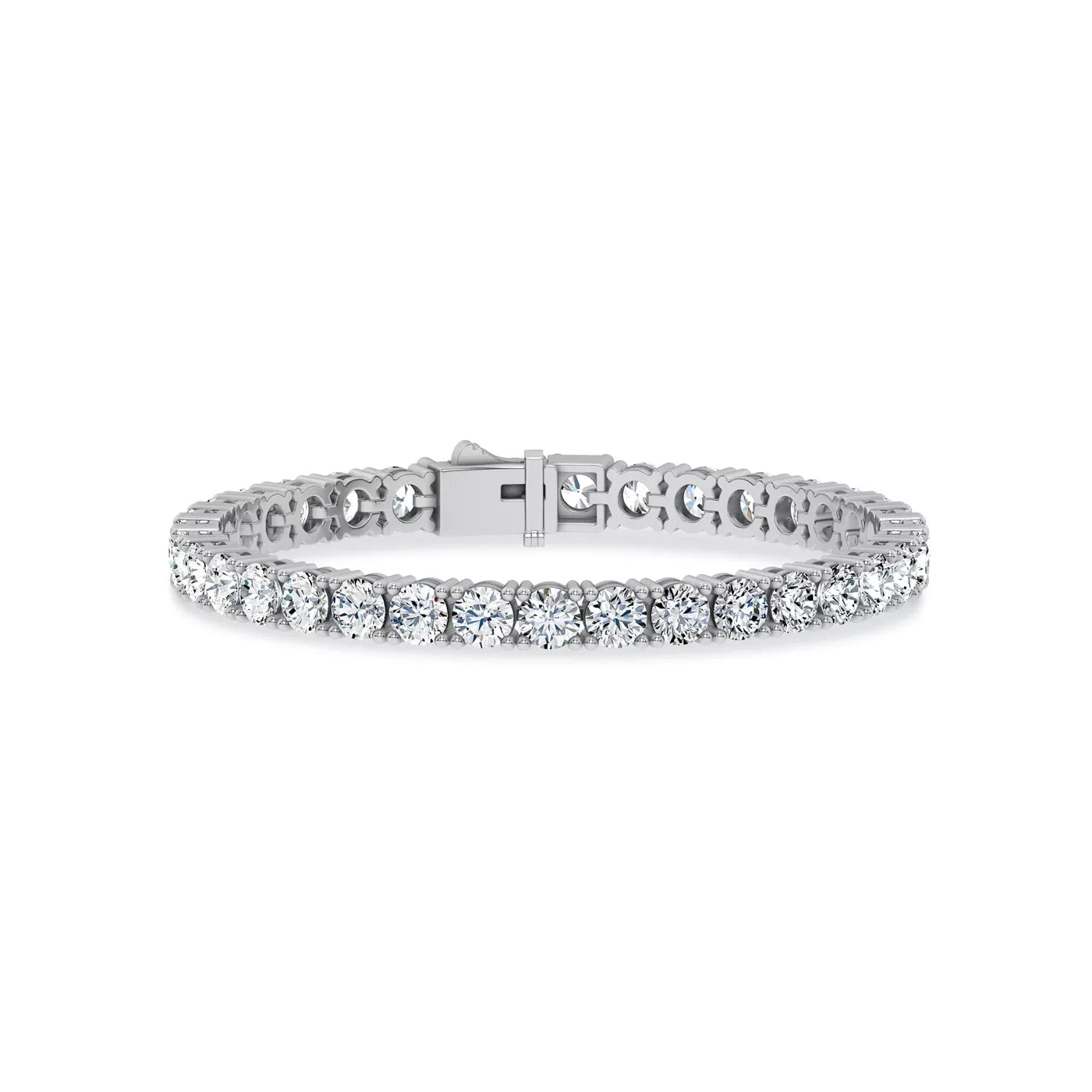 Nuit D’Or 15 CTW Natural Diamond Four-Prong Straight Tennis Bracelet in white gold, view 1