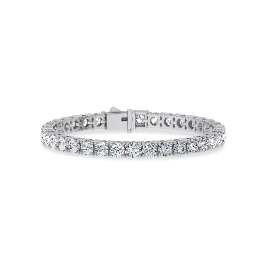 Nuit D’Or 15 CTW Natural Diamond Four-Prong Straight Tennis Bracelet in white gold, view 1