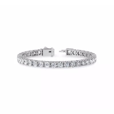 Nuit D’Or 15 CTW Natural Diamond Four-Prong Straight Tennis Bracelet in white gold, view 2