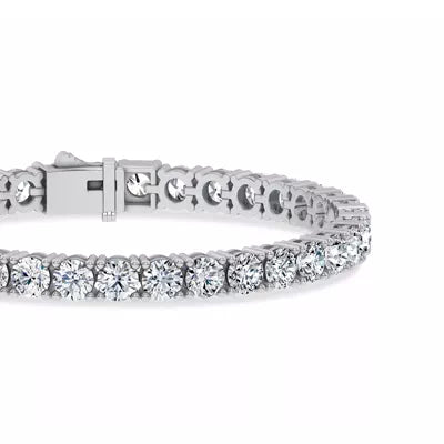 Nuit D’Or 15 CTW Natural Diamond Four-Prong Straight Tennis Bracelet in white gold, view 3