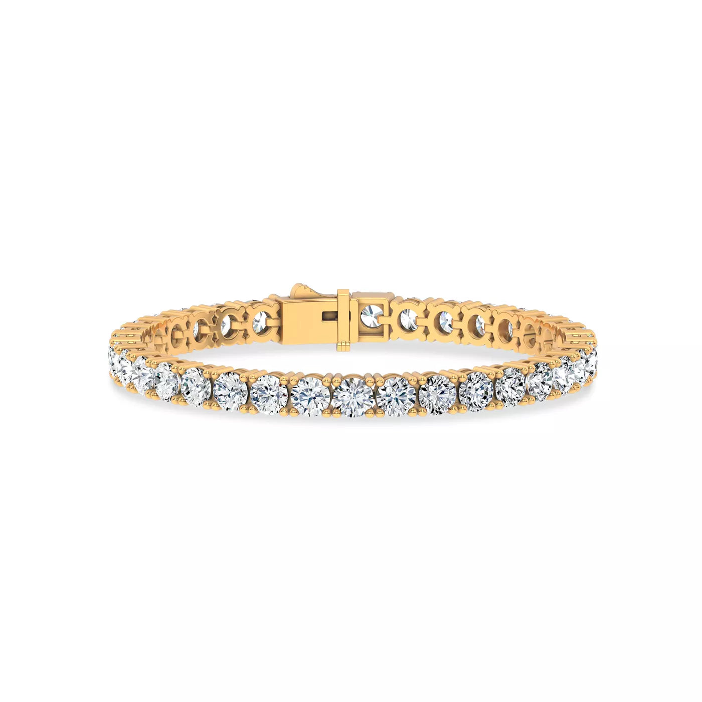 Nuit D’Or 15 CTW Natural Diamond Four-Prong Straight Tennis Bracelet in yellow gold, view 1