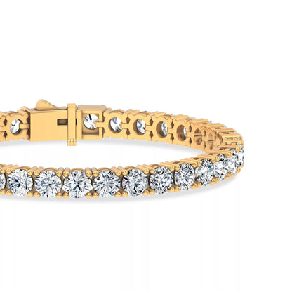 Nuit D’Or 15 CTW Natural Diamond Four-Prong Straight Tennis Bracelet in yellow gold, view 3