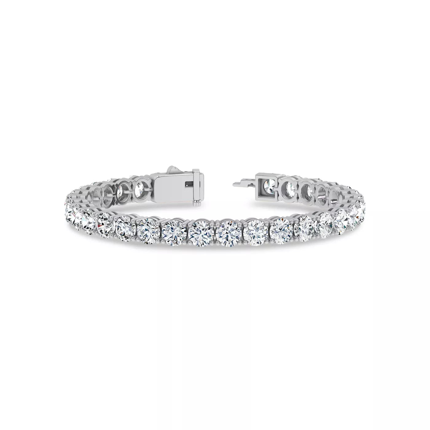 Nuit D’Or 20 CTW Natural Diamond Four-Prong Straight Tennis Bracelet in white gold, view 2