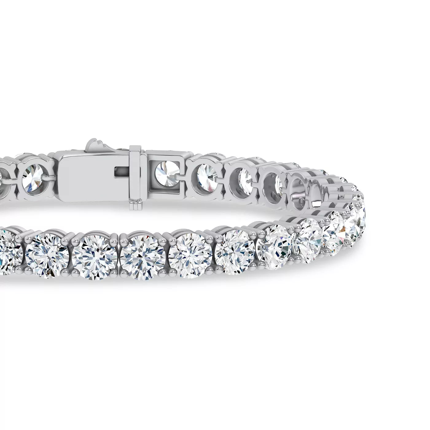 Nuit D’Or 20 CTW Natural Diamond Four-Prong Straight Tennis Bracelet in white gold, view 3