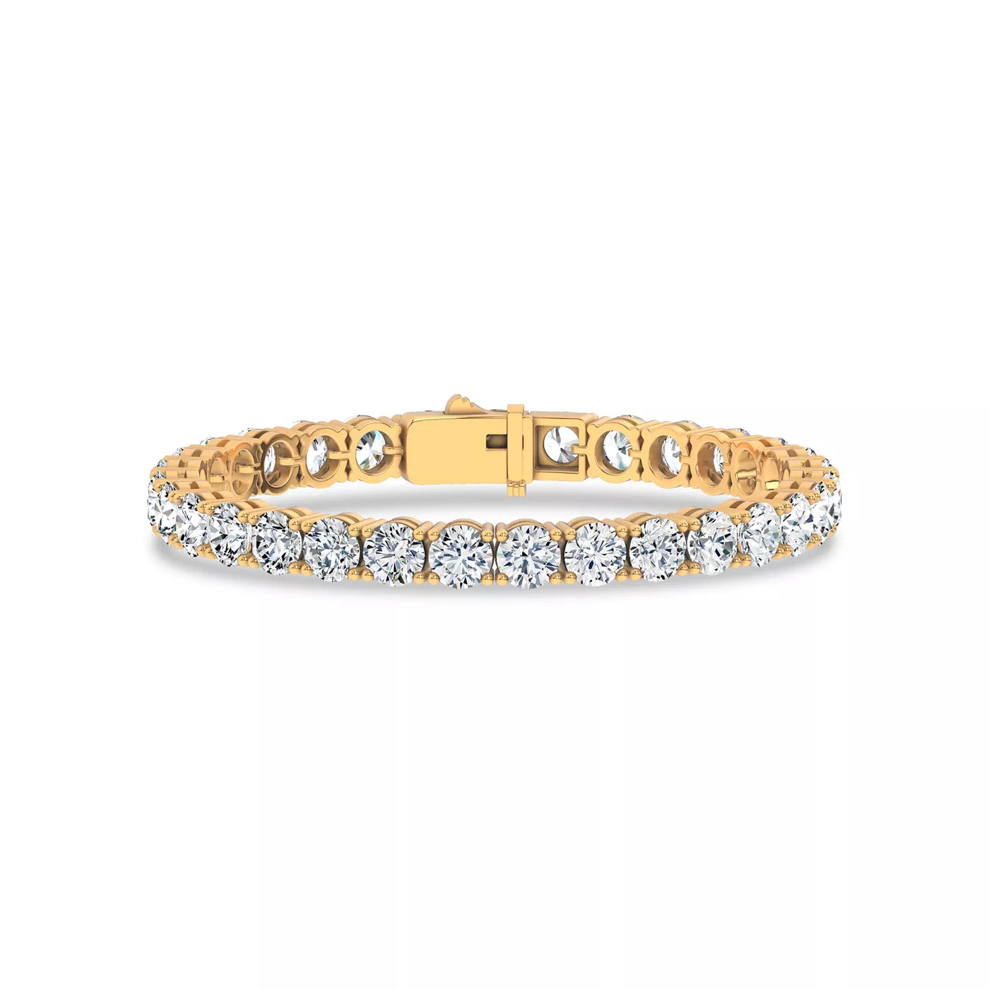 Nuit D’Or 20 CTW Natural Diamond Four-Prong Straight Tennis Bracelet in yellow gold, view 1