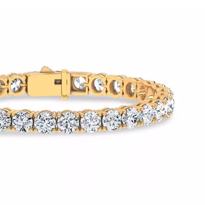Nuit D’Or 20 CTW Natural Diamond Four-Prong Straight Tennis Bracelet in yellow gold, view 3