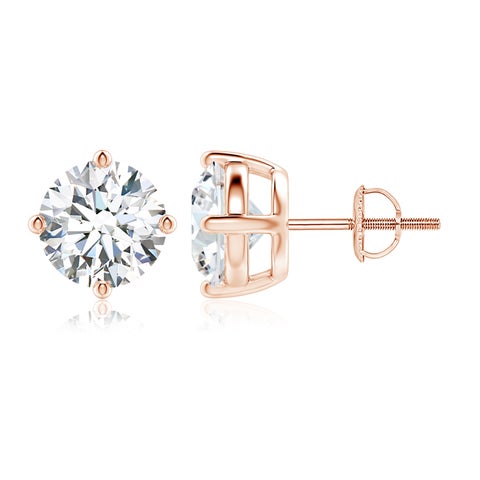 5.00 CTW 14K Lab-Grown Basket-Set Solitaire Diamond Stud Earrings