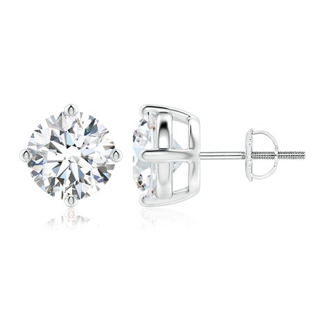 5.00 CTW 14K Lab-Grown Basket-Set Solitaire Diamond Stud Earrings