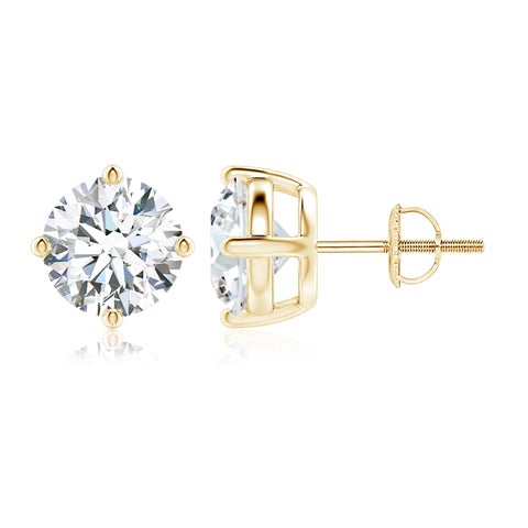 5.00 CTW 14K Lab-Grown Basket-Set Solitaire Diamond Stud Earrings