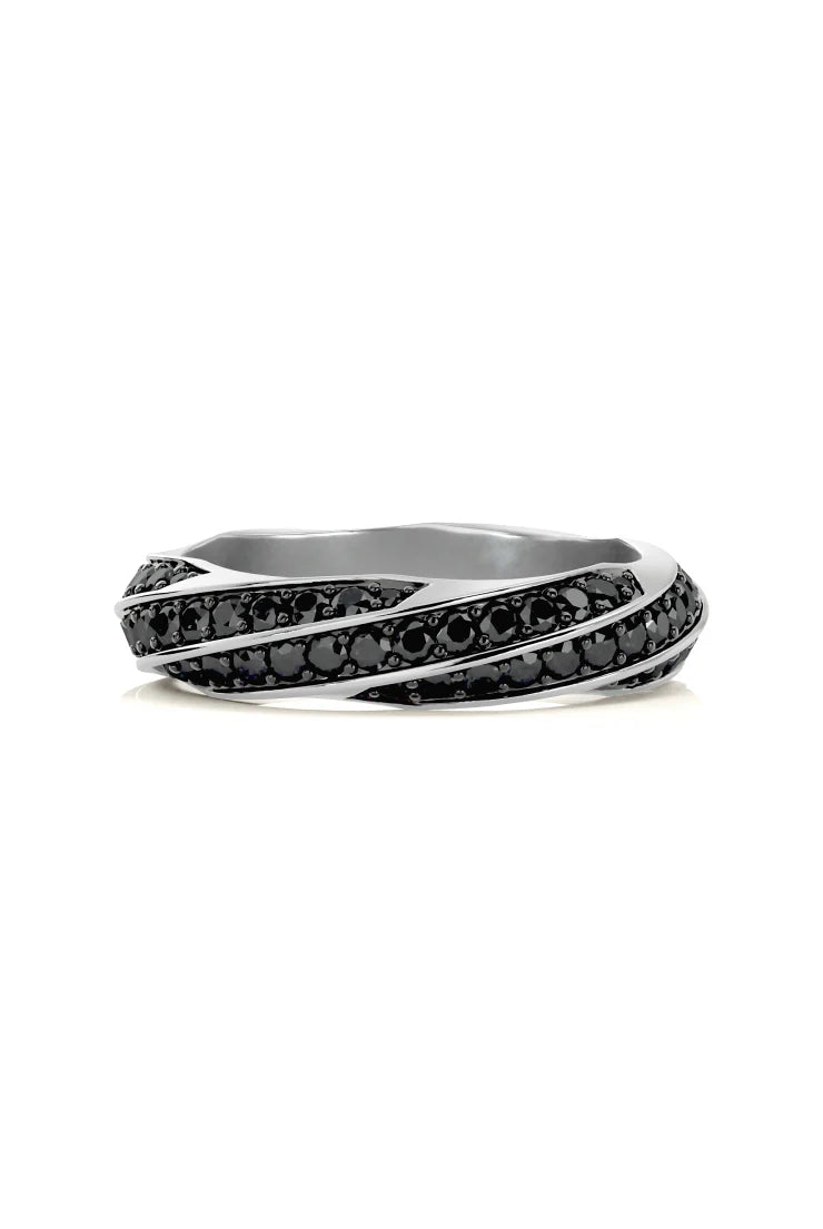 Swirl Black Diamond Ring