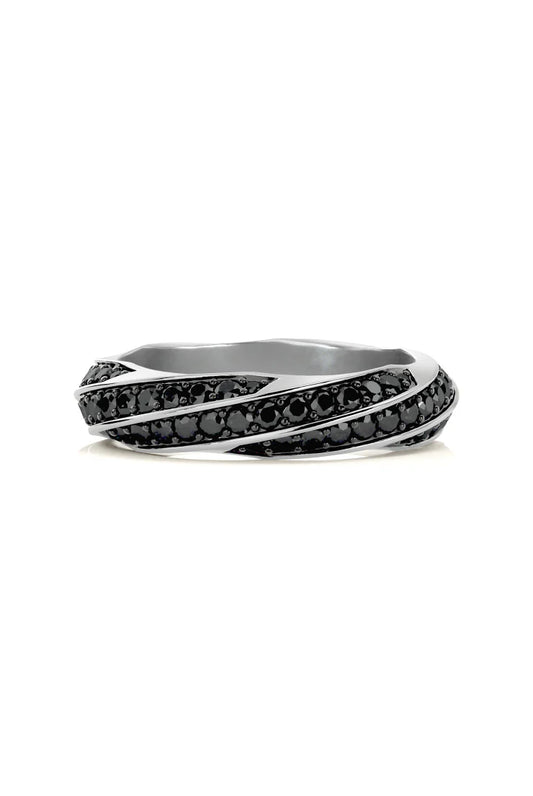 Swirl Black Diamond Ring