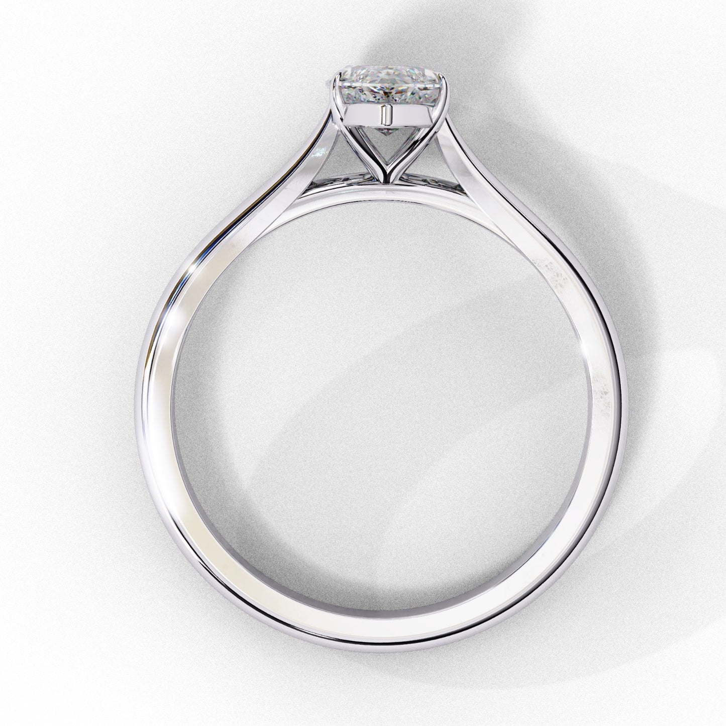 Marquise Solitaire White Gold Ring