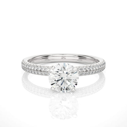 White Gold Pavé Solitaire Ring