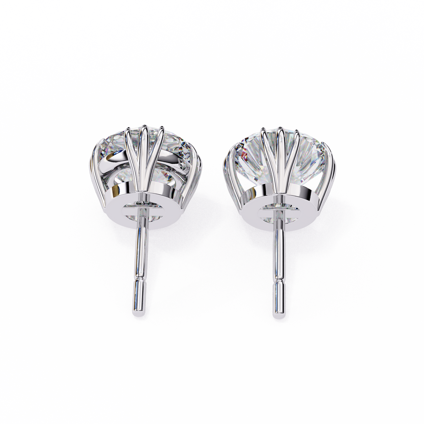 Radiant Orbit – Round Lab Diamond Double Halo Stud