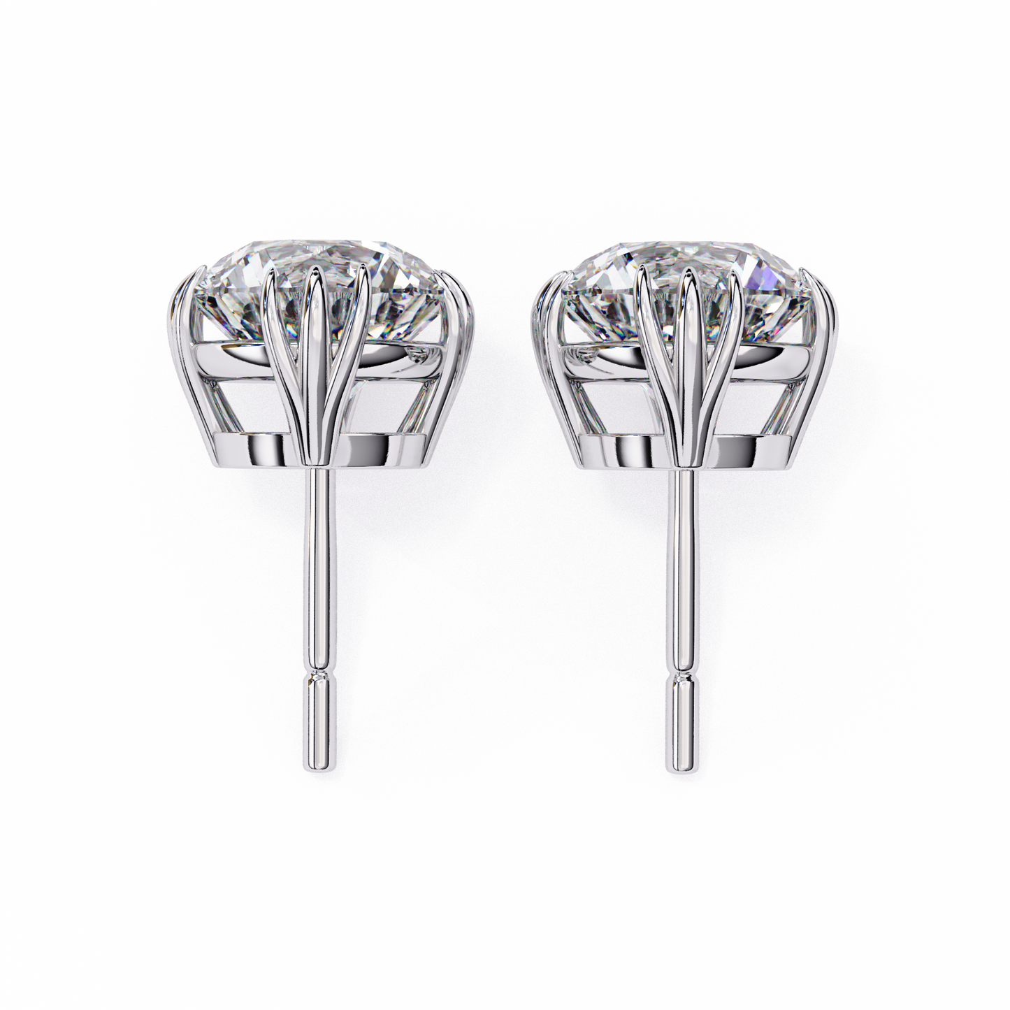Radiant Orbit – Round Lab Diamond Double Halo Stud